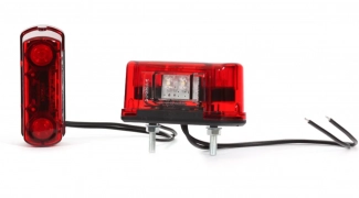 Подсветка номера, задний габарит 82*31*39 M5 LED красный корпус 245W53 WAS