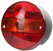 Фонарь задний 3-секционный круглый с подсветкой номера 94W19L WAS